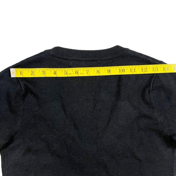 Boston Proper Black Beaded Embroidered Floral V Neck Sweater XS So Soft! - Picture 13 of 14